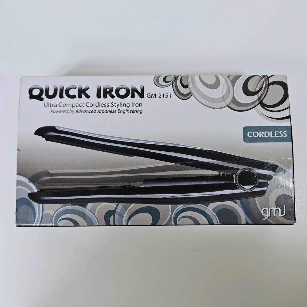 GMJ Quick Iron Ultra Compact Cordless Styling Iron Ceramic Tourmaline Plate Gift - Picture 2 of 6